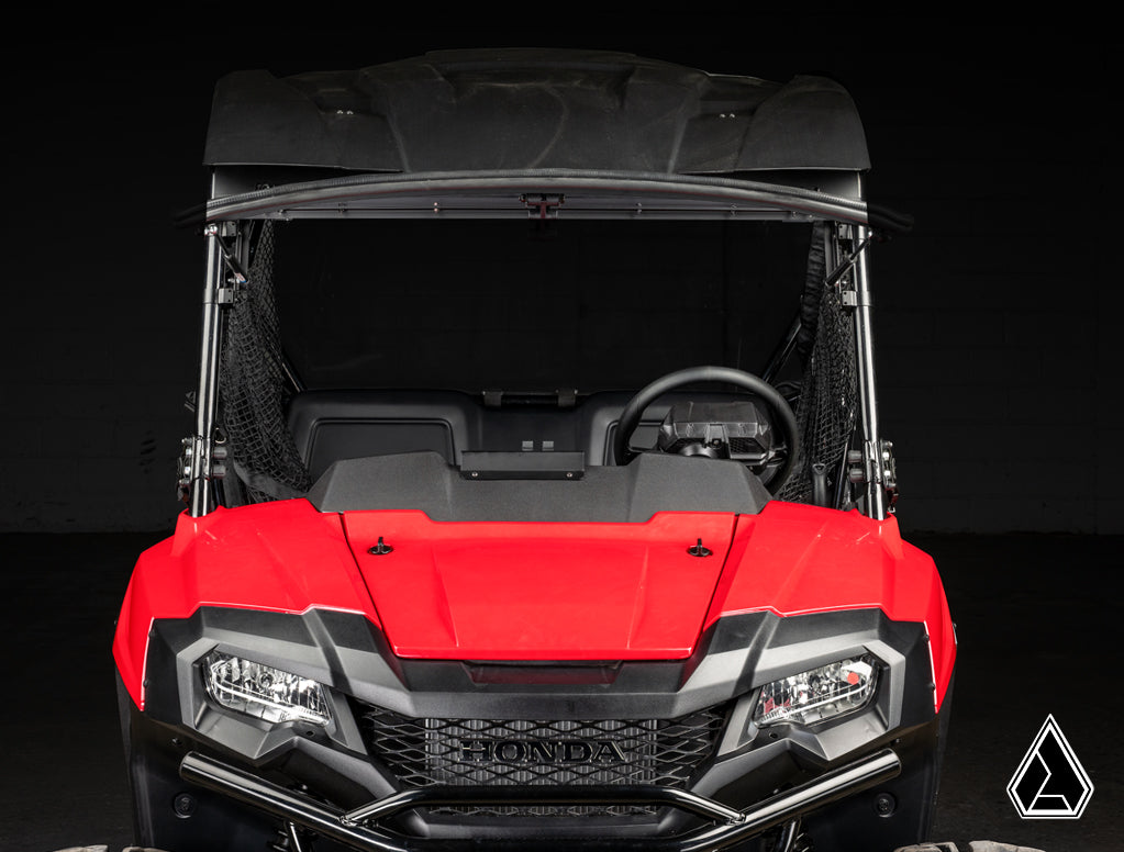 Honda Pioneer 700 Flip Windshield front view with windshield open — Assault Industries