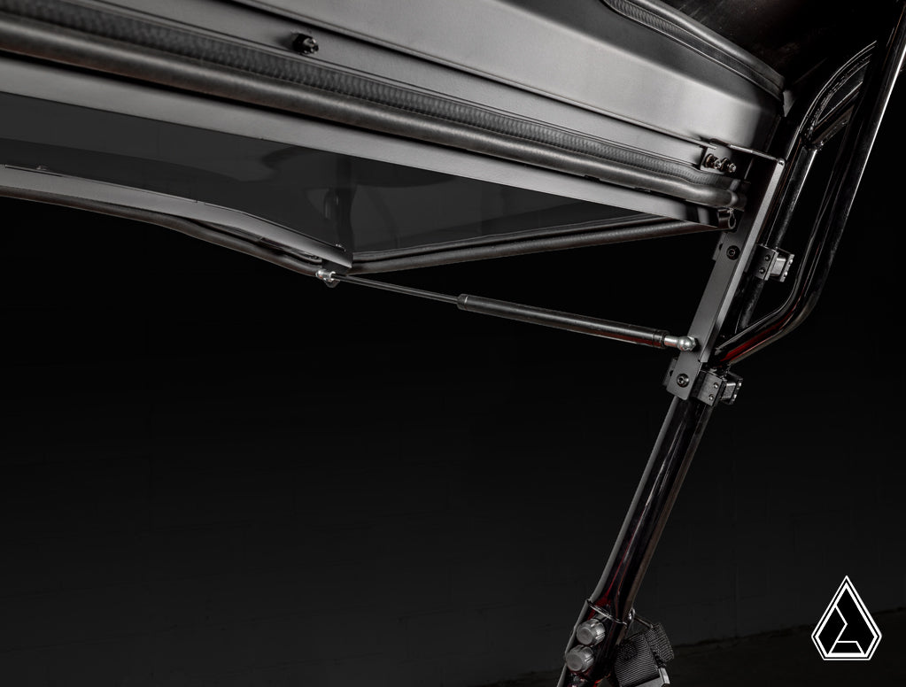 Honda Pioneer 700 Flip Windshield gas strut and upper hinge detail — Assault Industries