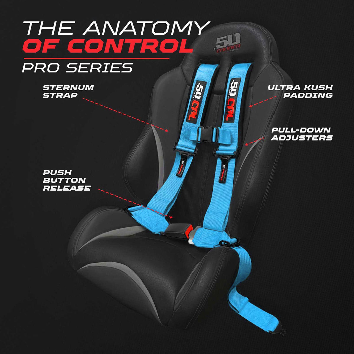 4-Point UTV Harness with Push-Button Release | 50 Caliber Racing
