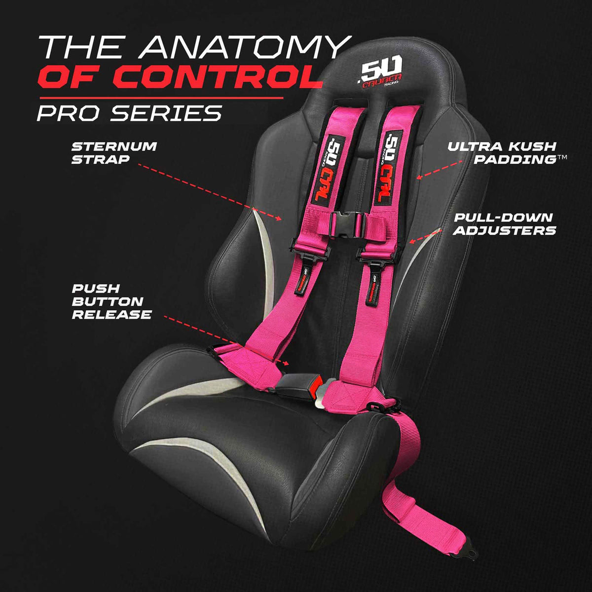 4-Point UTV Harness with Push-Button Release | 50 Caliber Racing