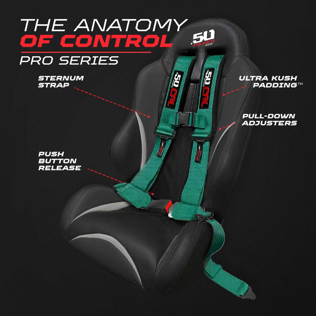 4-Point UTV Harness with Push-Button Release | 50 Caliber Racing