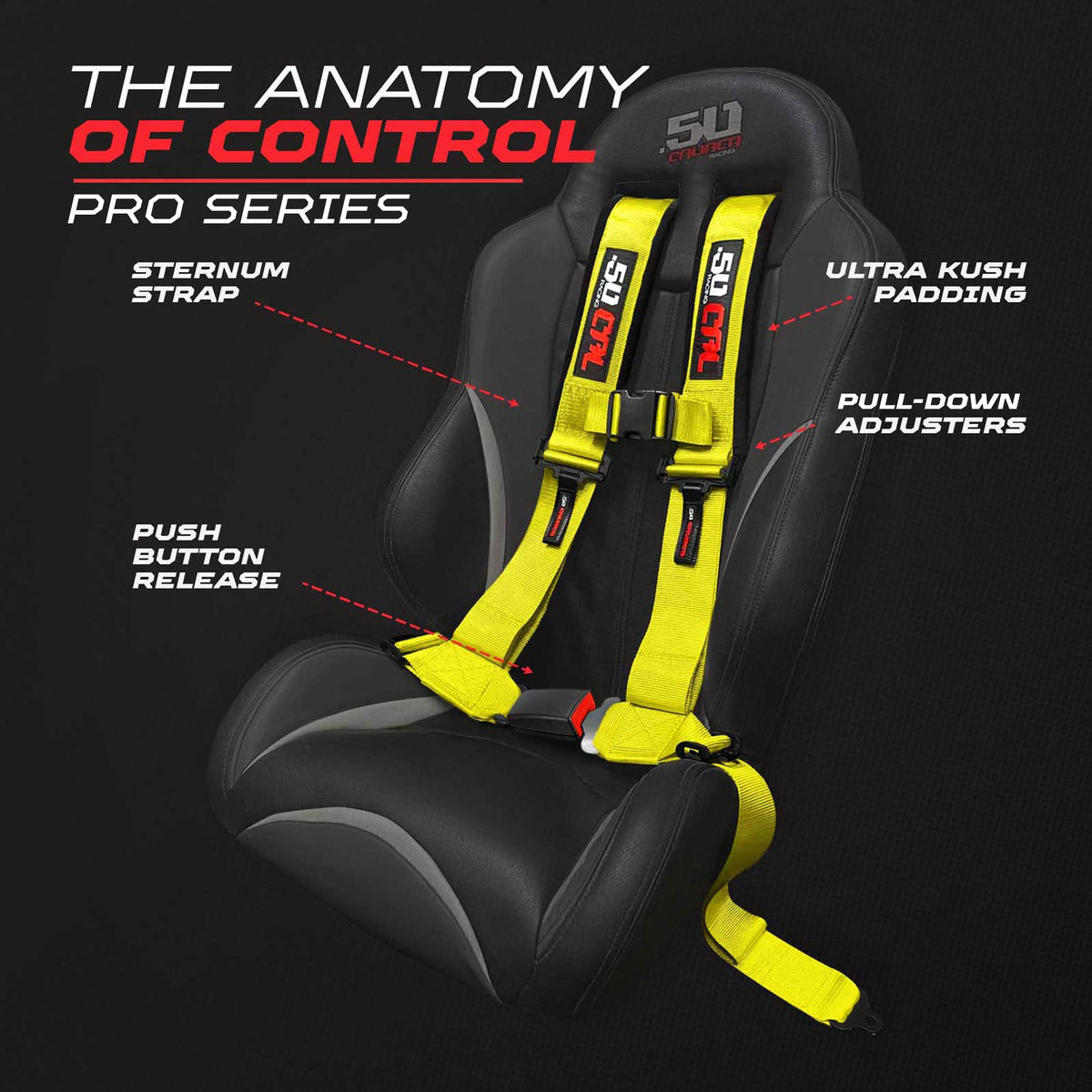 4-Point UTV Harness with Push-Button Release | 50 Caliber Racing