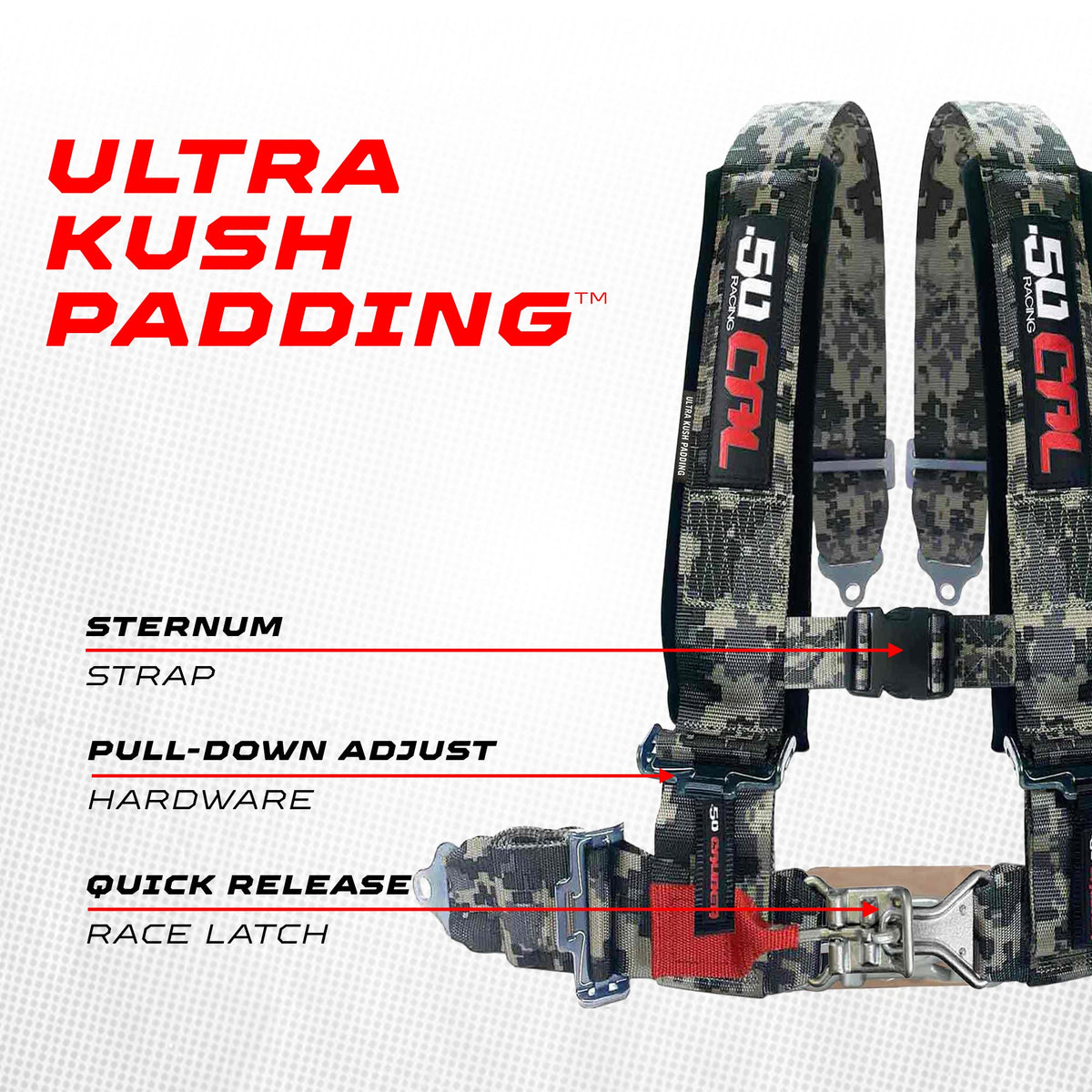 Pro Series 2" 4-Point Race-Latch UTV Harness