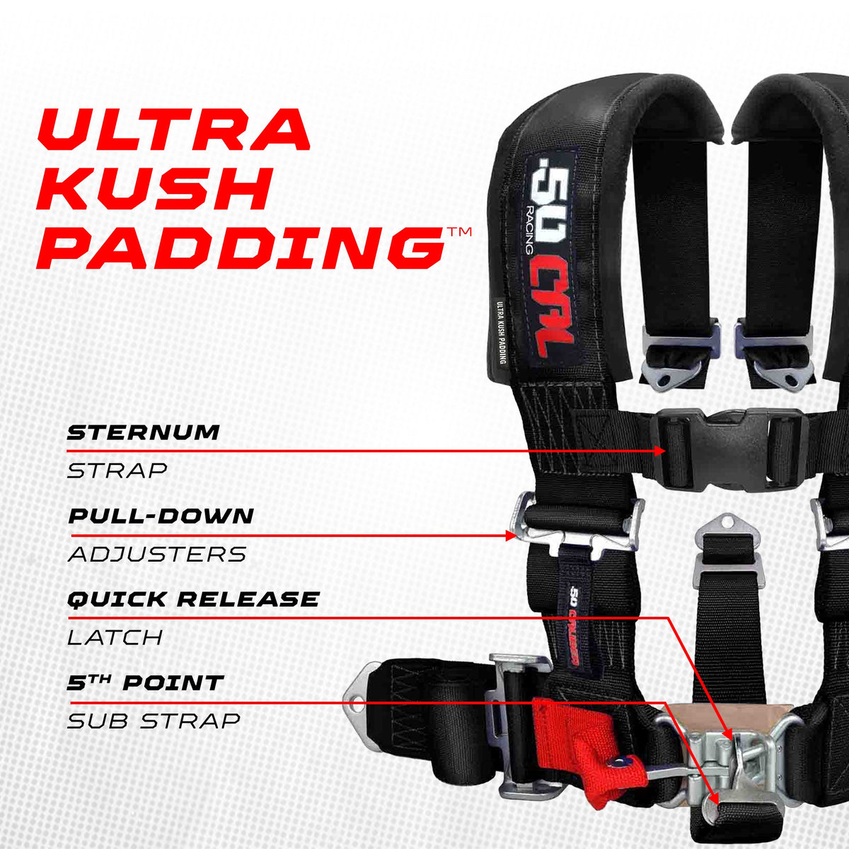 Pro Series 2" 5-Point Race-Latch UTV Harness
