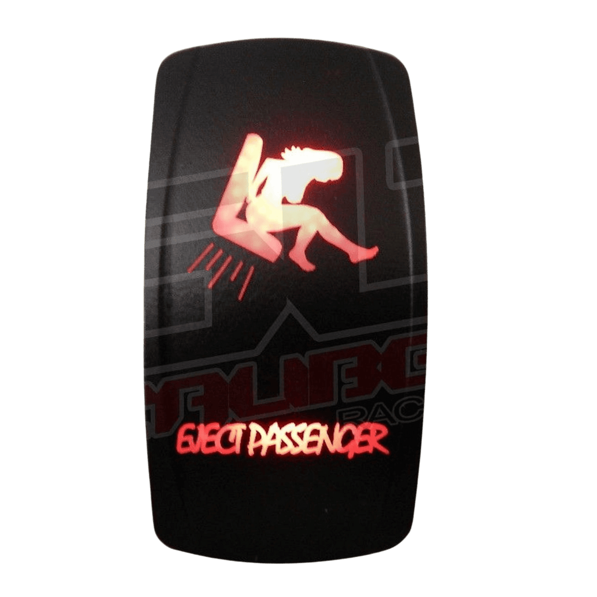 Photo of "Eject Passenger" On/Off Waterproof Rocker Switch - 50 Caliber Racing by 50 Caliber Racing - Premium Rocker Switches for UTVs / Side by Sides