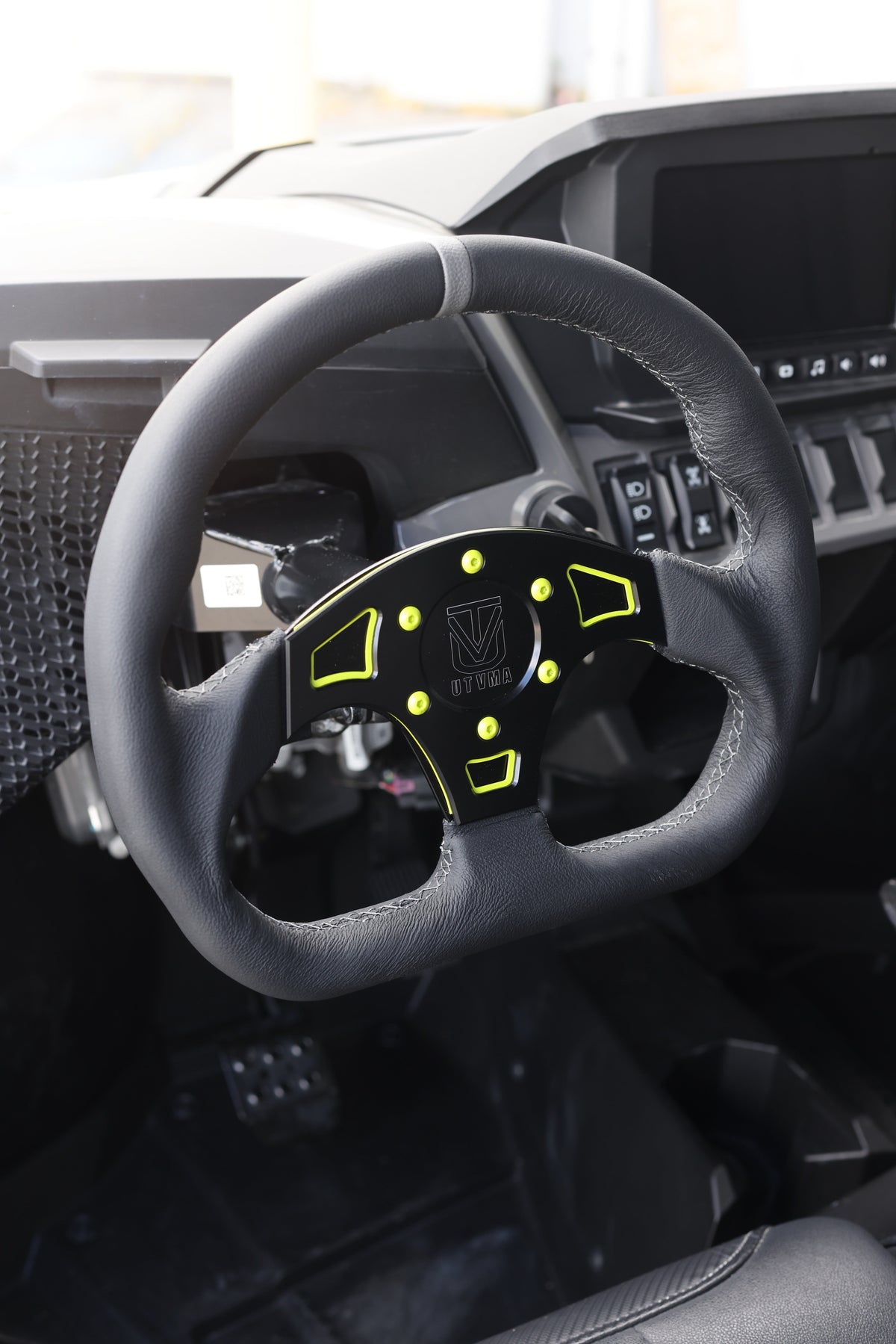 UTVMA DriftX UTV Leather Steering Wheel with Hub – Premium Grip, Universal Fit