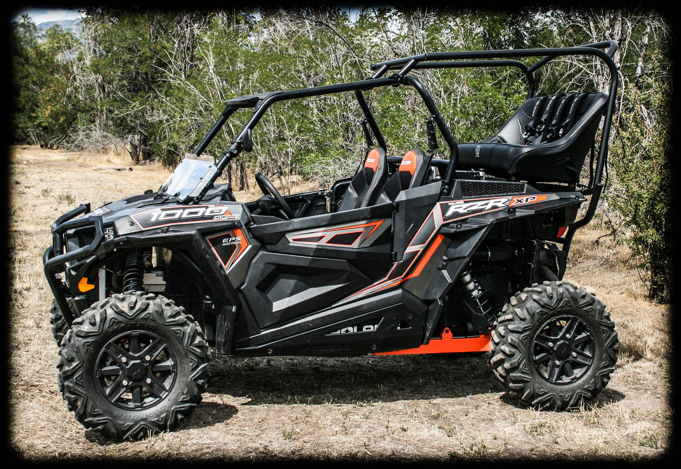 Photo of RZR 1000 Backseat and Roll Cage Kit (2014-2023) by UTV Mountain Accessories - Premium Roll Cages for UTVs / Side by Sides