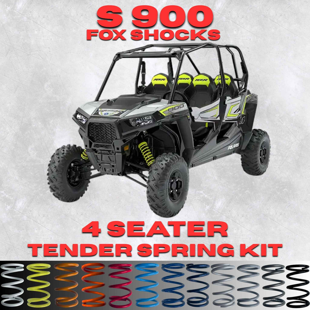 Polaris RZR S 900 4 Seater Tender Spring Kit - 80% Better Ride + 2-3" Lift (2024)