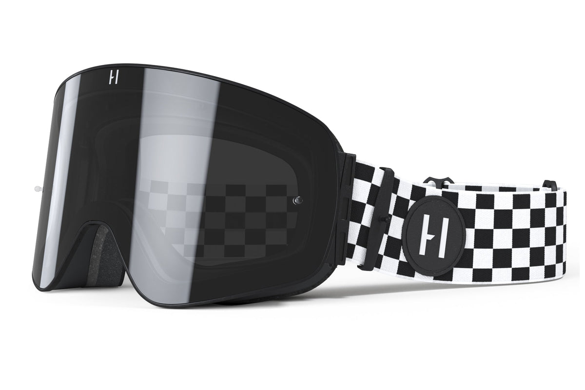 Havoc Infinity Goggle - Checkered Flag Strap, Smoke Magnetic Lens, Black Frame