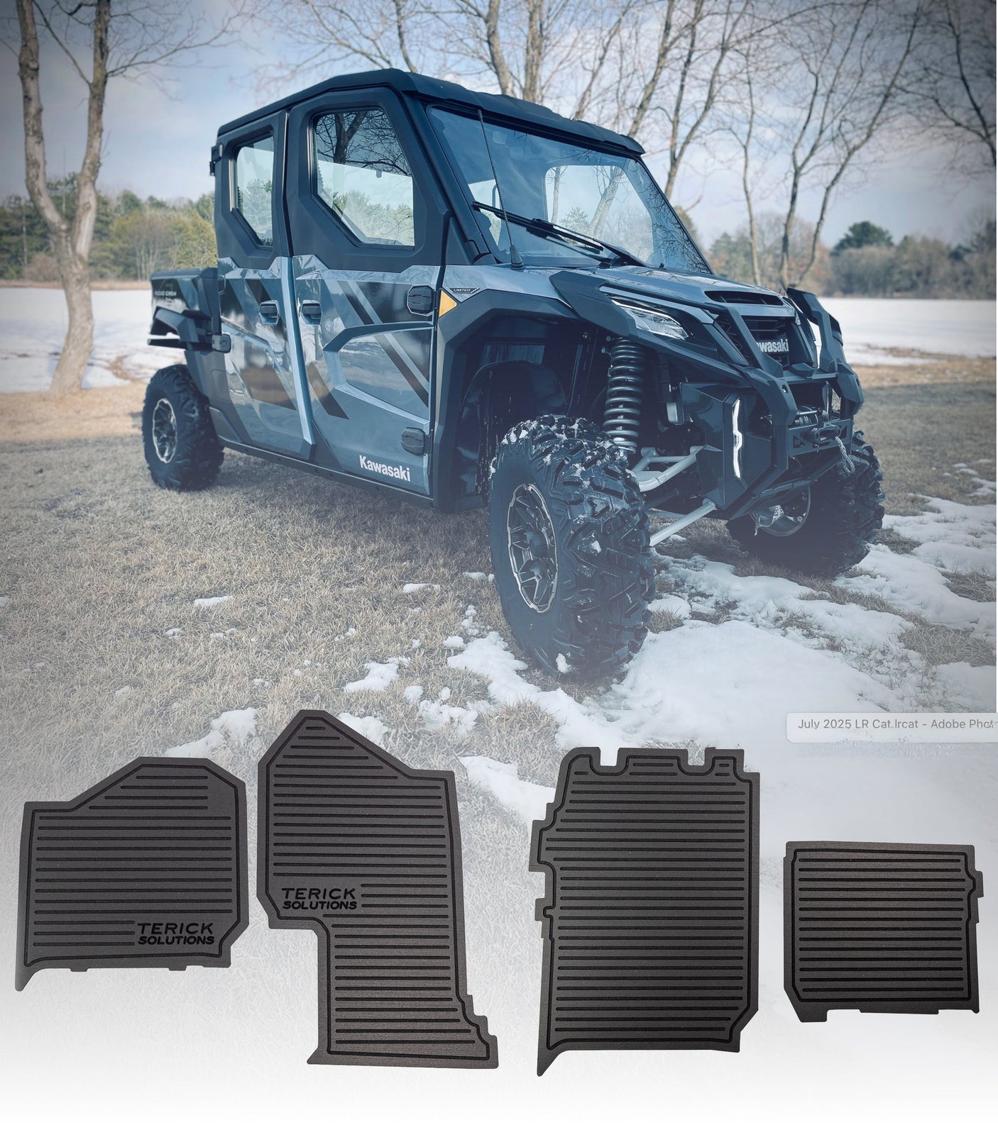 Photo of Kawasaki Ridge Crew Rubber Floor Mats by Terick Solutions - Premium UTV Rubber floor mats for UTVs / Side by Sides
