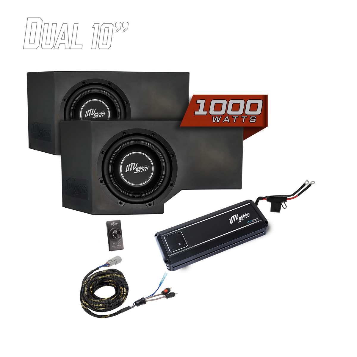 UTV Stereo Can-Am Defender HD11 1000W Dual 10-Inch Subwoofer Kit