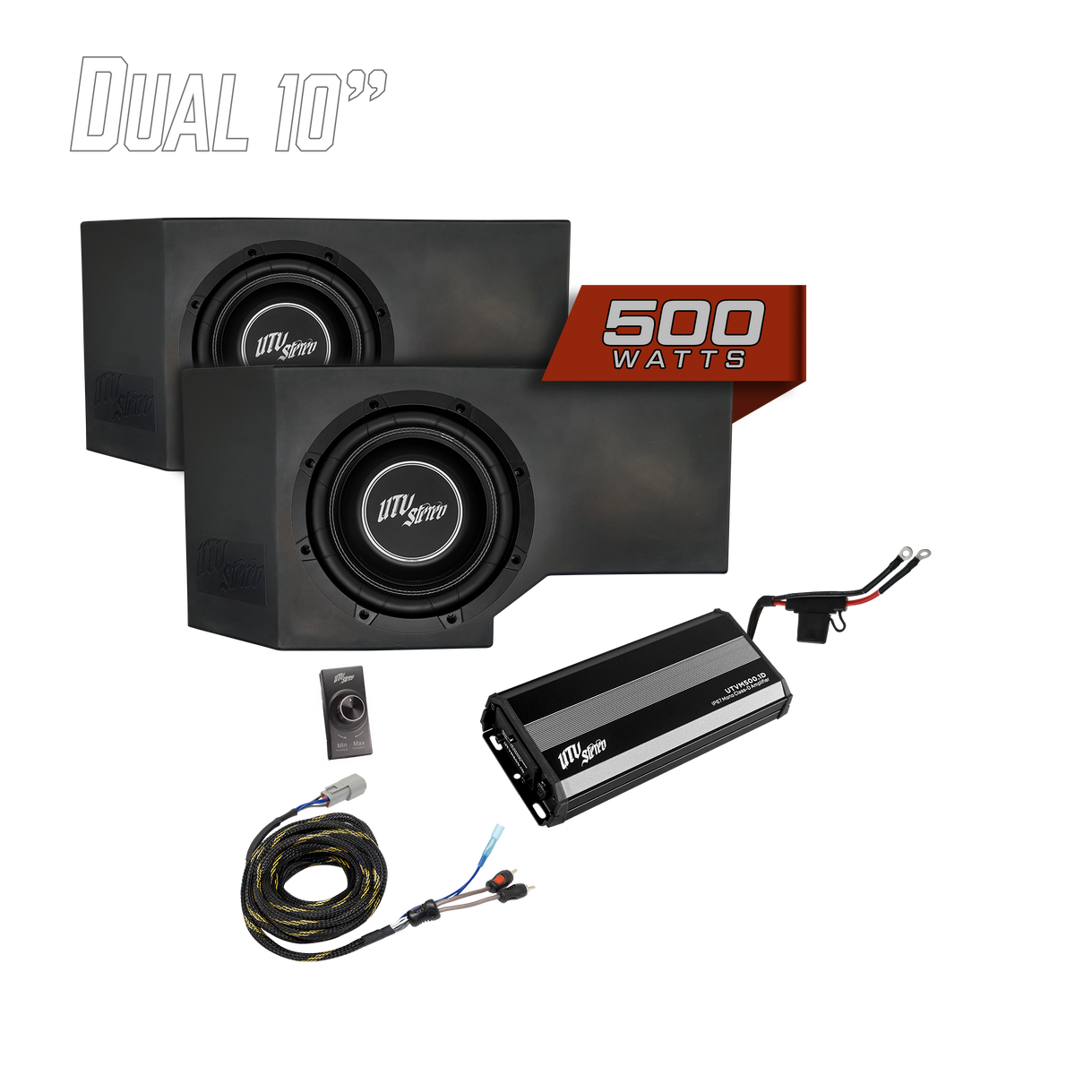 UTV Stereo Can-Am Defender HD11 500W Dual 10-Inch Subwoofer Kit