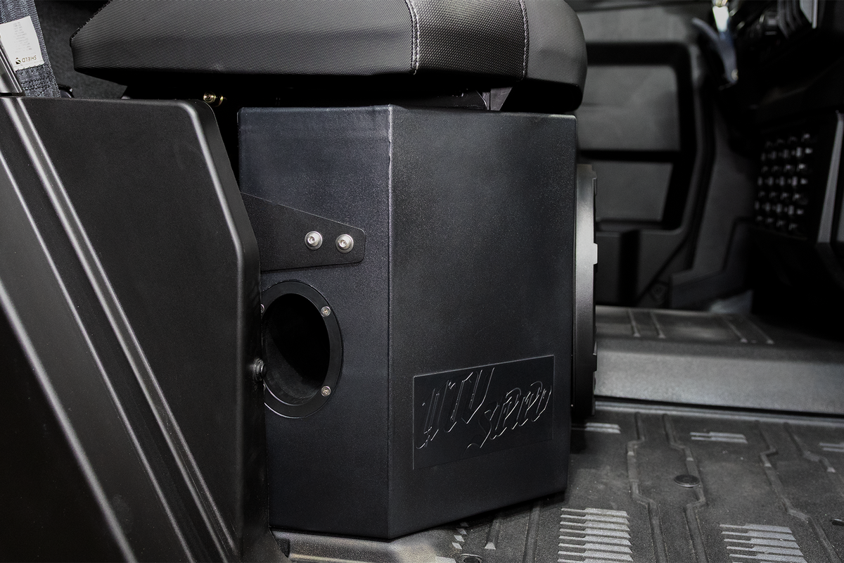 Can-Am® Defender HD11 Vented 10" Front Passenger Subwoofer Enclosure Unloaded | UTVS-DEF2-VENC-PASS-10-FRONT