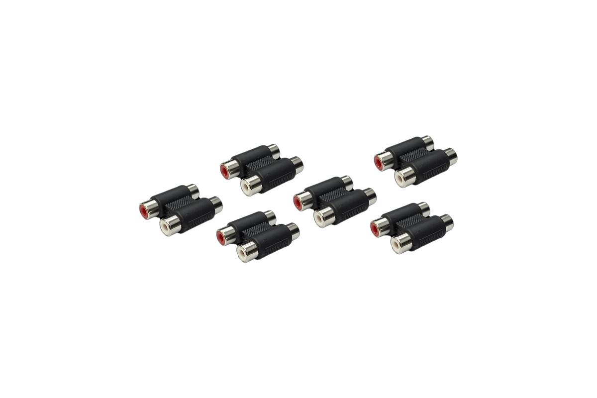 UTV Stereo Female RCA Barrel Connectors – 6 Pack