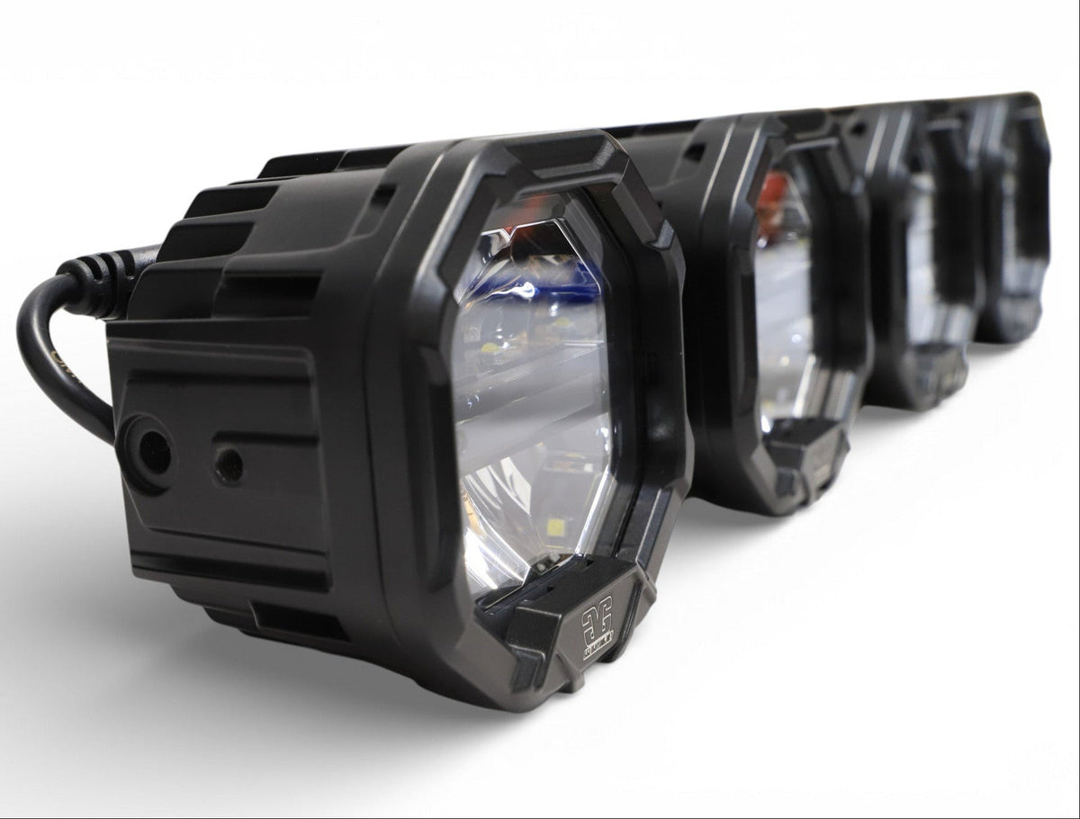 7 Light U-Con Interlocking Off Road LED Pod With Amber or White DRL Running Light