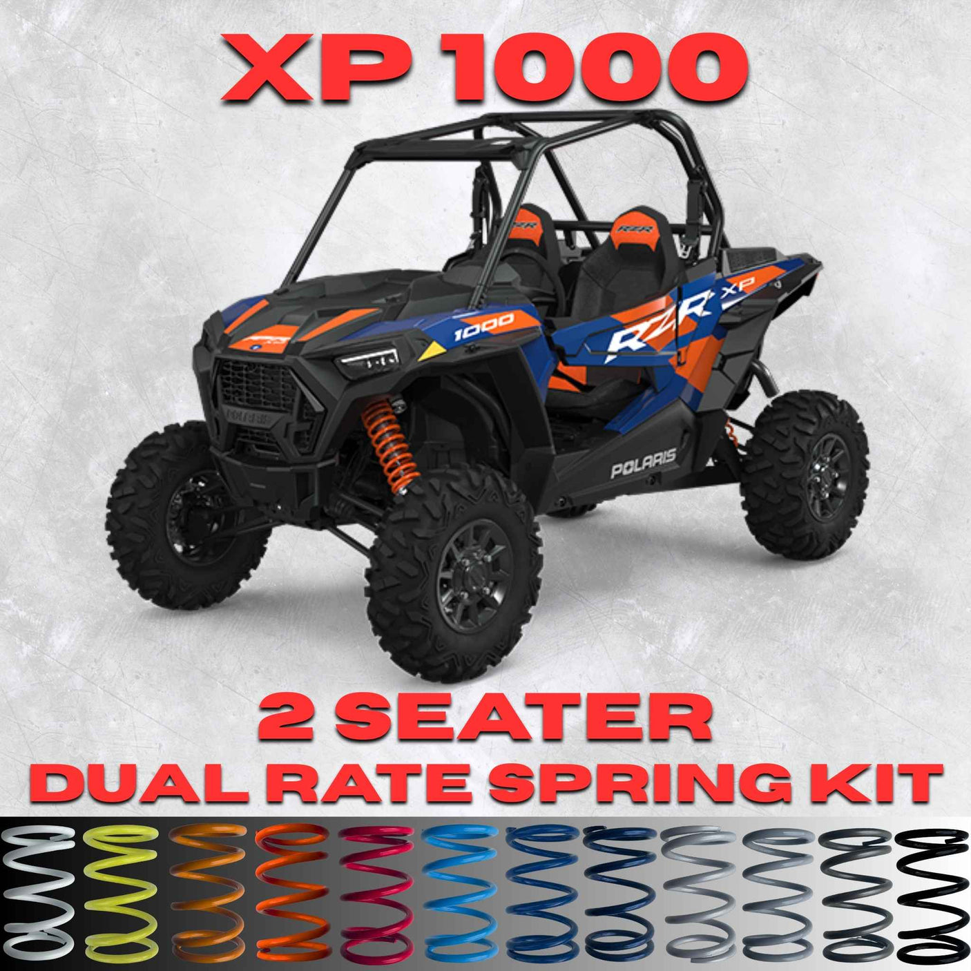 Polaris RZR XP 1000 2-Seater Dual Rate Spring Kit (2014-2023) - +2-3" Lift & 80% Smoother Ride