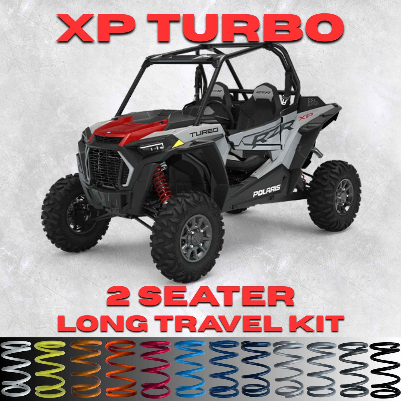 Polaris RZR XP Turbo 2 Seater Long Travel Spring Kit - 80% Better Ride + 2-3 Inch Lift