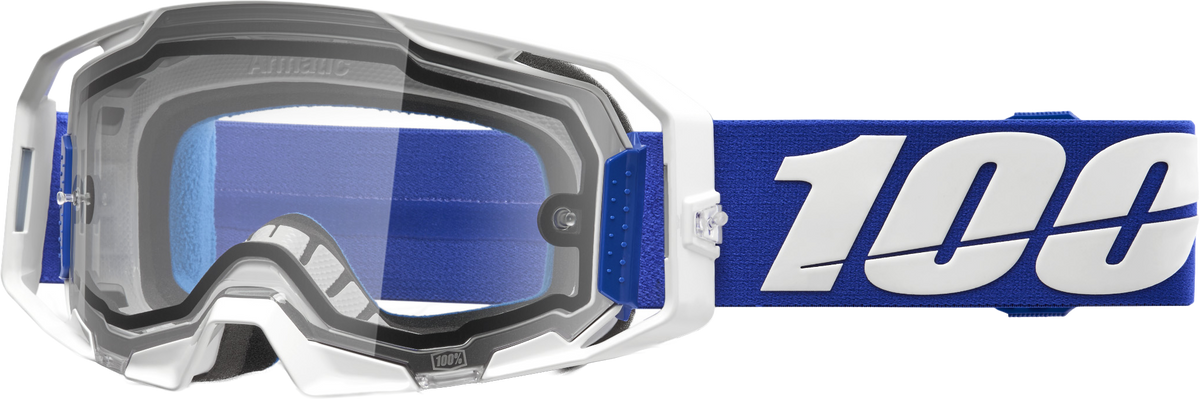100% ARmatic Enduro Moto Goggles - Blue Clear Lens