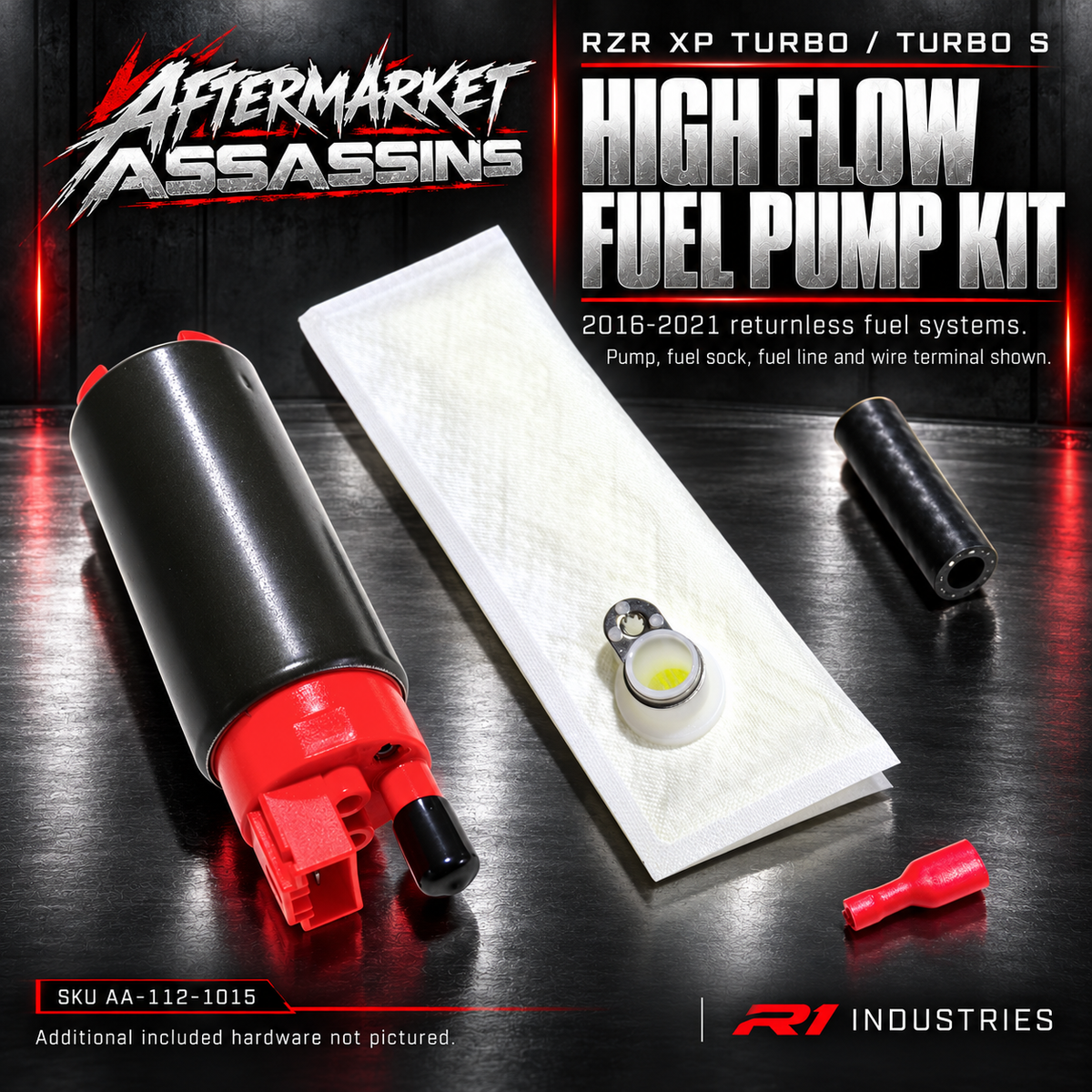 Aftermarket Assassins XP Turbo and Turbo S high-flow fuel pump kit AA-112-1015 overview