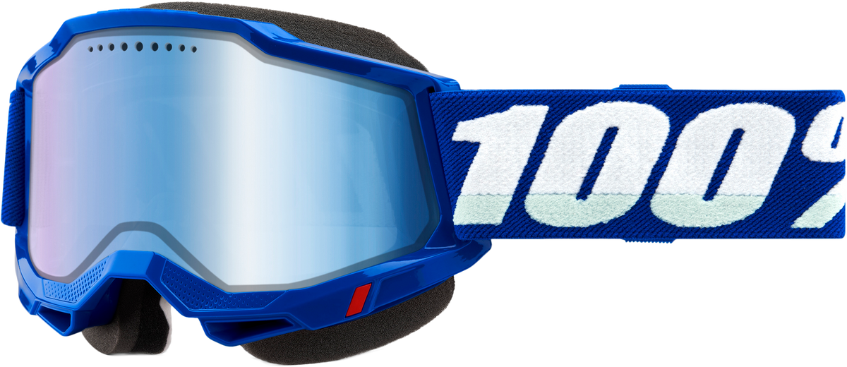 100% Accuri 2 Snowmobile Goggles - Blue Blue Mirror Lens