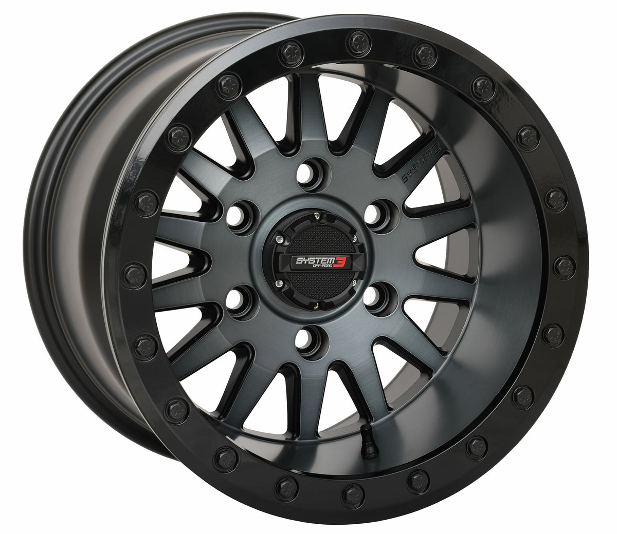 Photo of SYSTEM 3 SB8 WHEEL 15X10 5+5 (0MM) 6/5.5 MATTE BRUSHED GREY by SYSTEM 3 - Premium Wheels for UTVs / Side by Sides