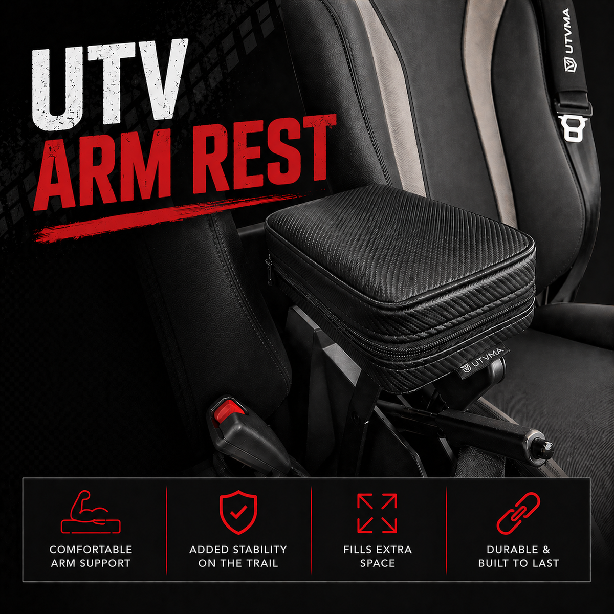 UTVMA RZR 900/1000 Armrest with Bracket - Comfort + Stability (2014-2023)