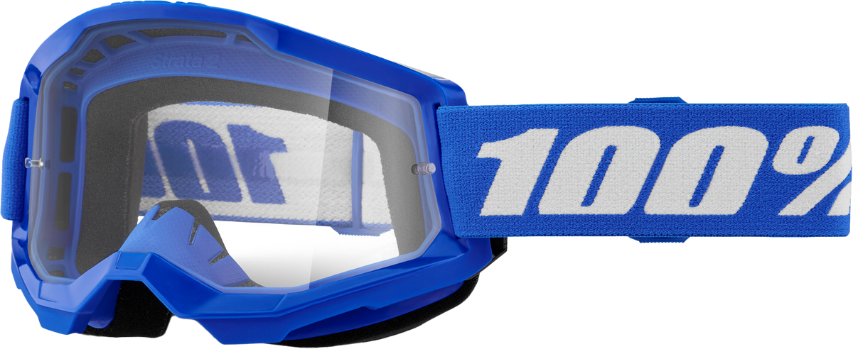 100% Strata 2 Junior Goggles - Blue Clear Lens