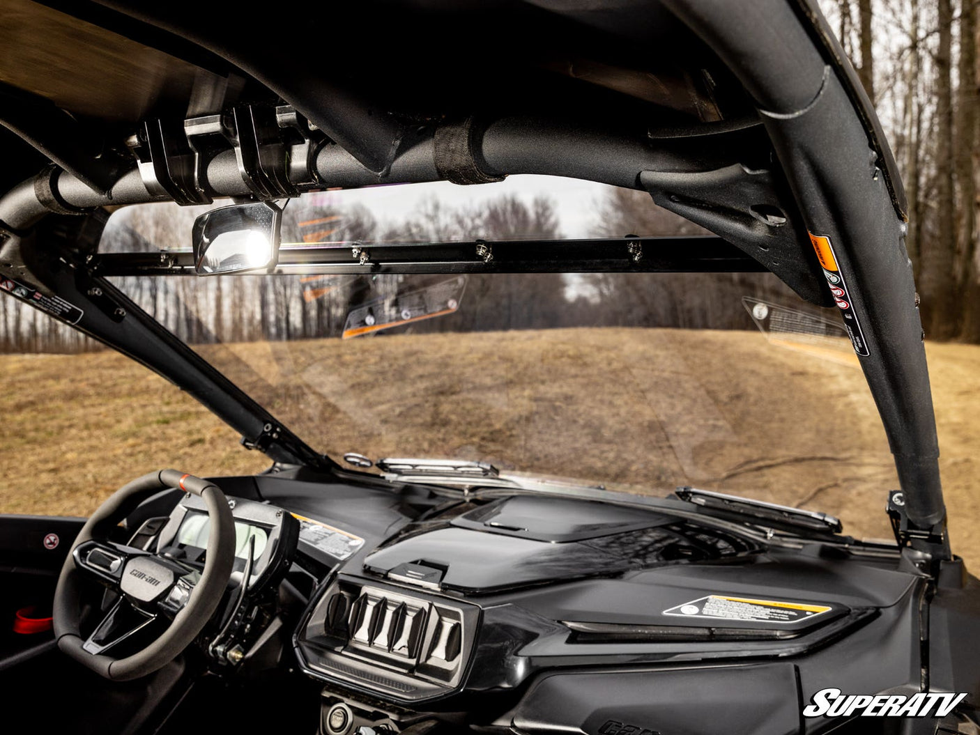 Photo of SuperATV Can-Am Maverick R Scratch-Resistant Vented Full Windshield by SuperATV - Premium Windshields for UTVs / Side by Sides