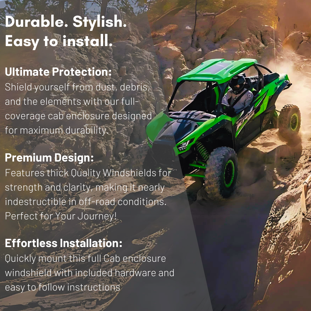Photo of Kawasaki KRX 2-Seat Cab Enclosure "The Vault" (2020+) by Dirt Warrior Accessories - Premium Cab Enclosures for UTVs / Side by Sides