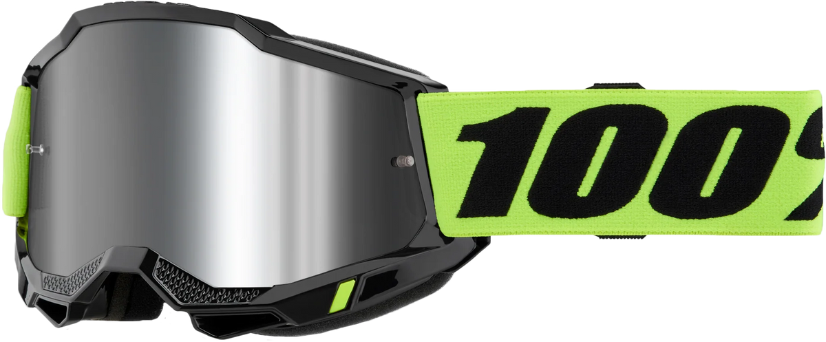100% Accuri 2 Junior Goggles - Neon Yellow Mirror Silver Lens