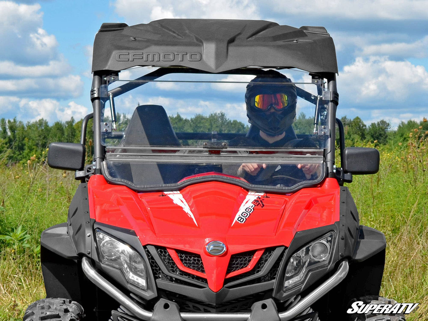 Photo of SuperATV CFMOTO ZForce Scratch Resistant Flip Windshield by SuperATV - Premium Windshields for UTVs / Side by Sides