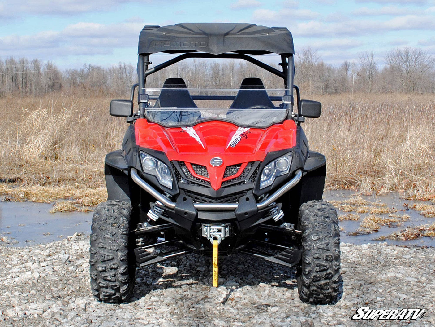 Photo of SuperATV CFMOTO ZForce 800 Scratch-Resistant Half Windshield by SuperATV - Premium Windshields for UTVs / Side by Sides