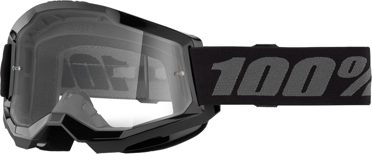 100% Strata 2 Junior Goggles - Black Clear Lens