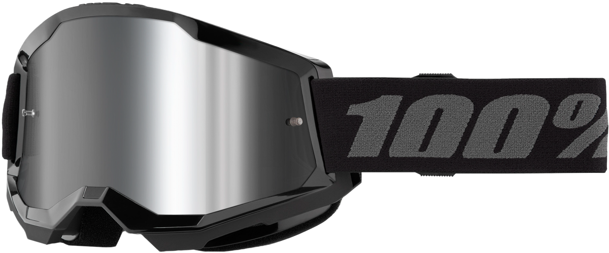 100% Strata 2 Junior Goggles - Black Mirror Silver Lens