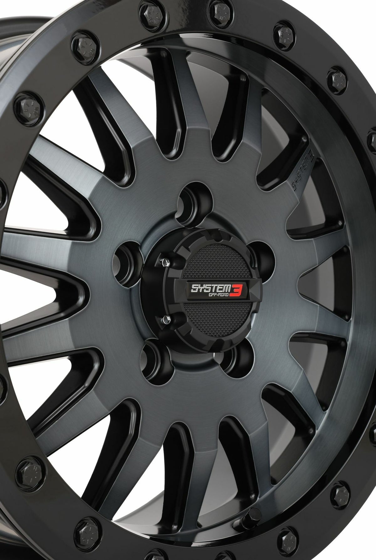 Photo of SYSTEM 3 SB8 WHEEL 15X7 5+2 (+38MM) 5/4.5 MATTE BRUSHED GREY by SYSTEM 3 - Premium Wheels for UTVs / Side by Sides