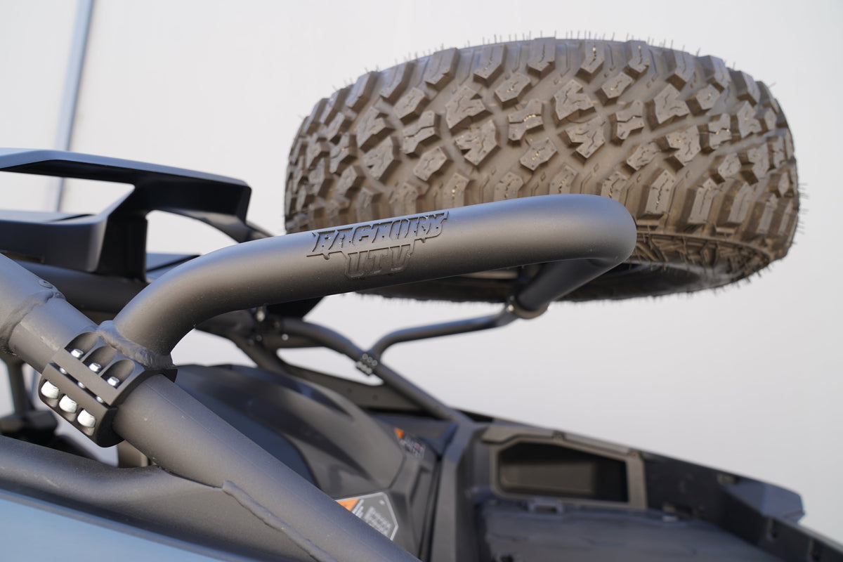 Photo of Can-Am Maverick R Max Mid-Height Dual Clamp Spare Tire Mount by Factory UTV - Premium Spare Tire Mounts for UTVs / Side by Sides