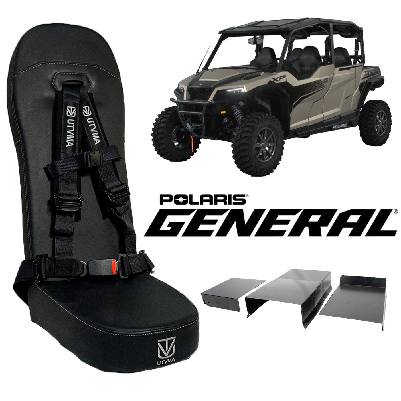 Photo of General 4 Rear Bump Seat w Console Delete Kit (2016-2025) by UTV Mountain Accessories - Premium Bump Seats for UTVs / Side by Sides