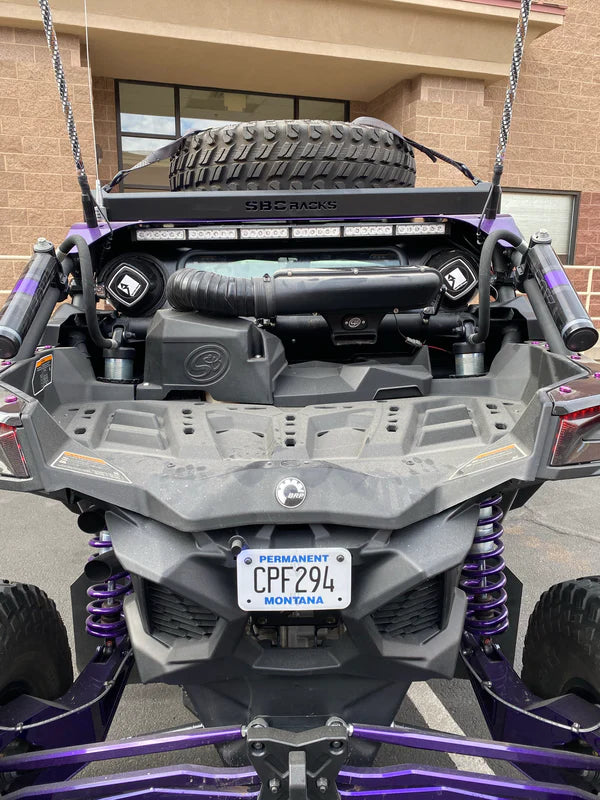Photo of Can-Am X3 Rear Windshield - Safety Glass, Speaker Cut-Outs (2016+) by DWA - Premium Windshields for UTVs / Side by Sides