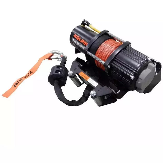 Photo of Kolpin Kawasaki Mule Pro FX / FXT Quick Mount Winch 4500 lb Synthetic Rope by Kolpin - Premium Winches & Winch Mounts for UTVs / Side by Sides
