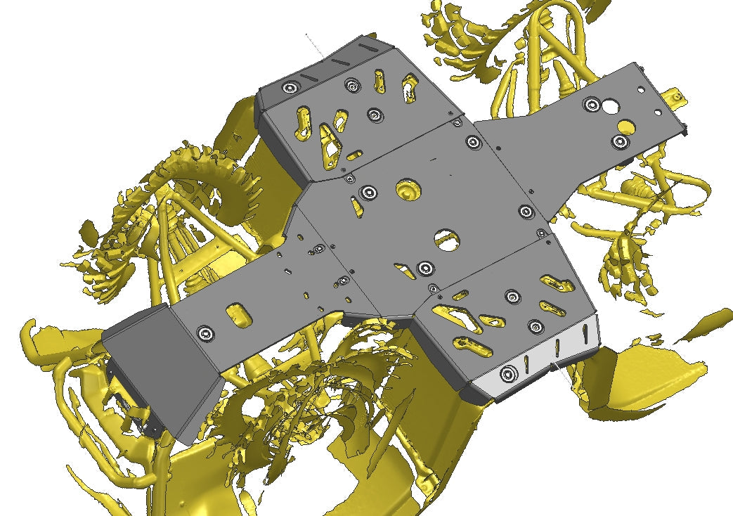 Photo of CF Moto C Force 400 / 500 GEN2 Plastic Central Skid Plate by Rival Powersports USA - Premium Central Skid Plate Plastic for UTVs / Side by Sides