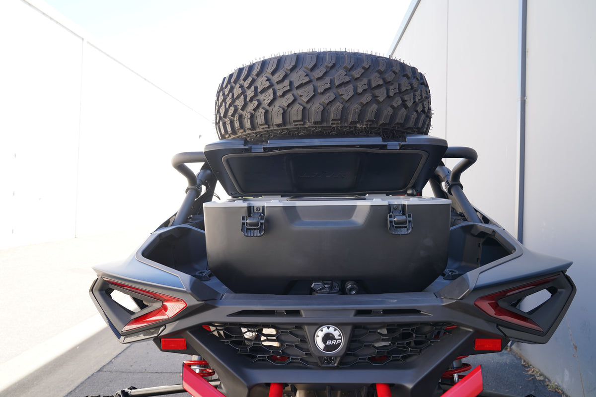 Photo of Can-Am Maverick R Max Mid-Height Dual Clamp Spare Tire Mount by Factory UTV - Premium Spare Tire Mounts for UTVs / Side by Sides