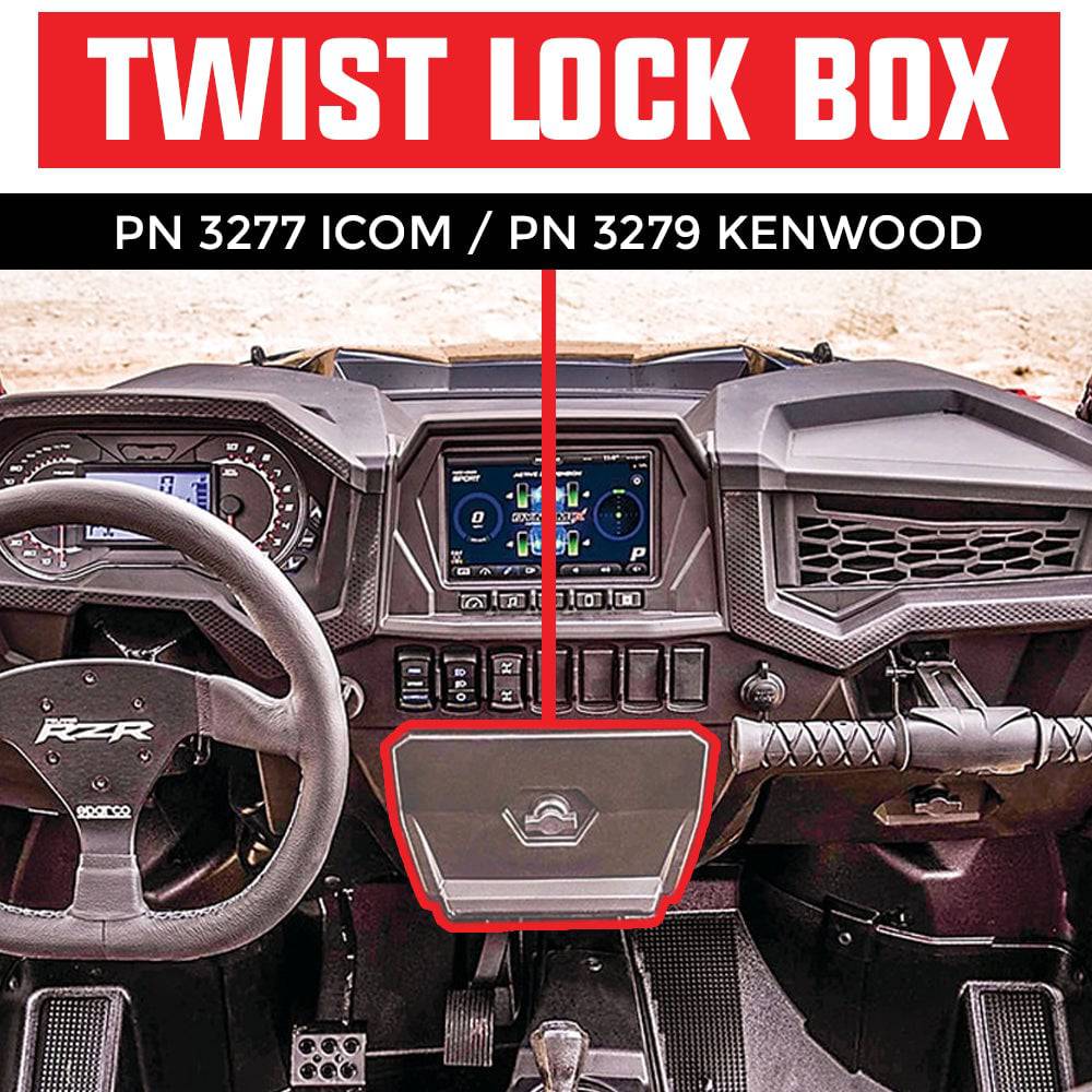 RZR Twist Lock Open Box Replacement Radio & Intercom Bracket - PCI Race Radios