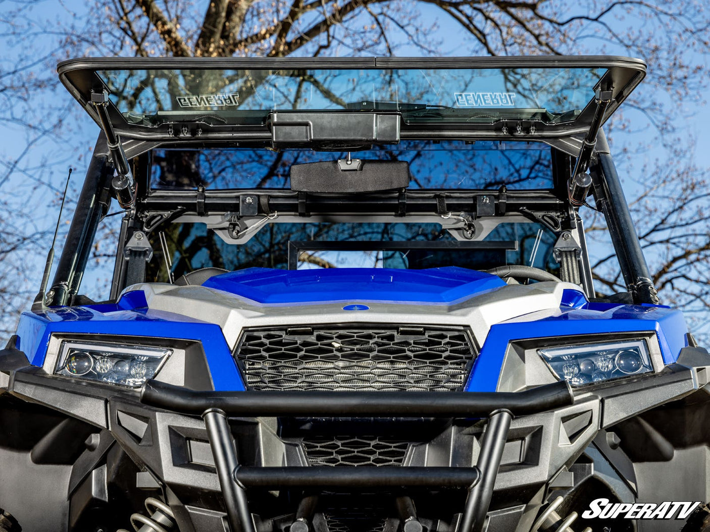 Polaris General 1000 MaxDrive Power Flip Glass Windshield - With Wiper Kit