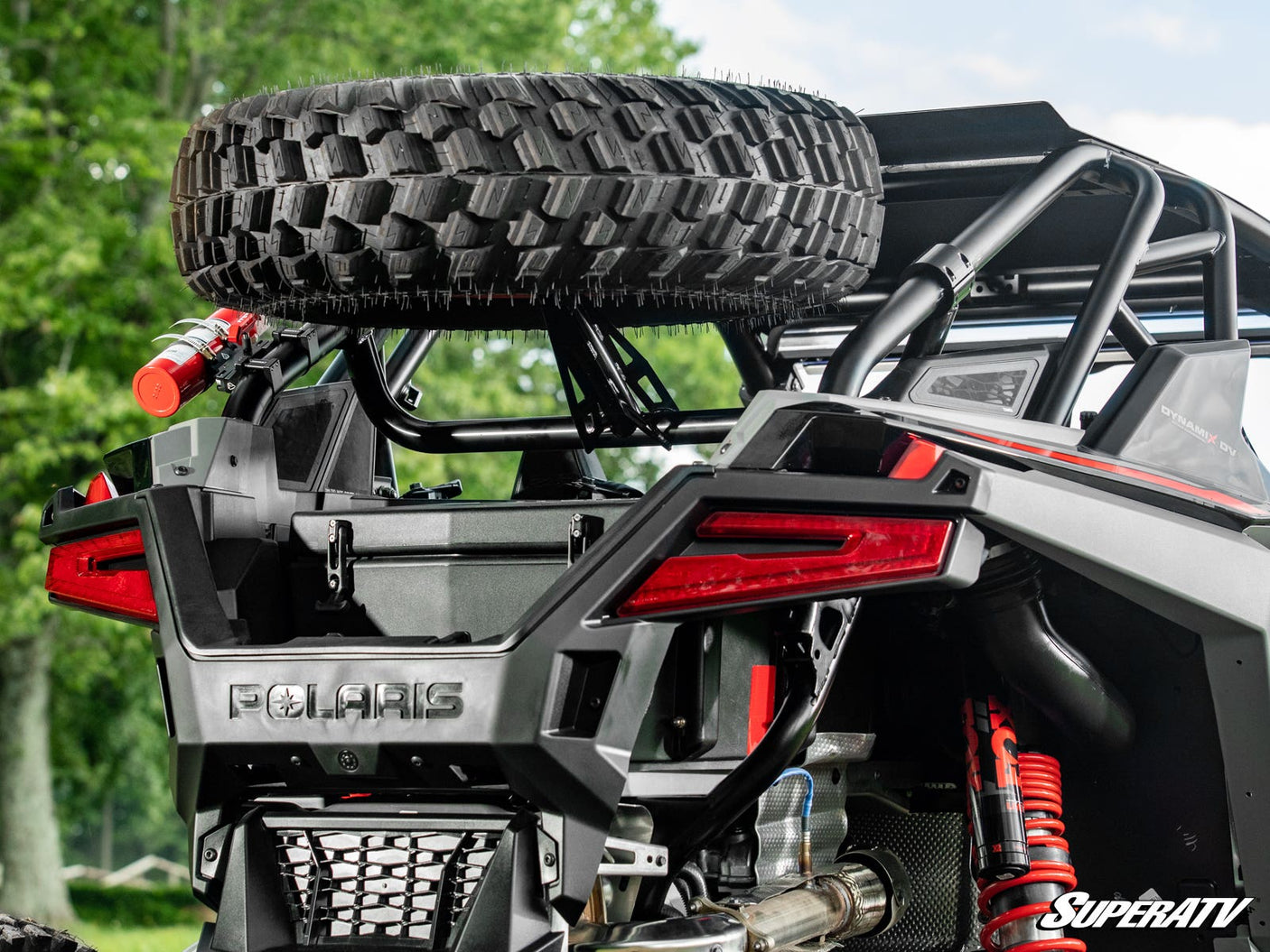 Photo of SuperATV Polaris RZR Turbo R Spare Tire Carrier by SuperATV - Premium Spare Tire Mounts for UTVs / Side by Sides