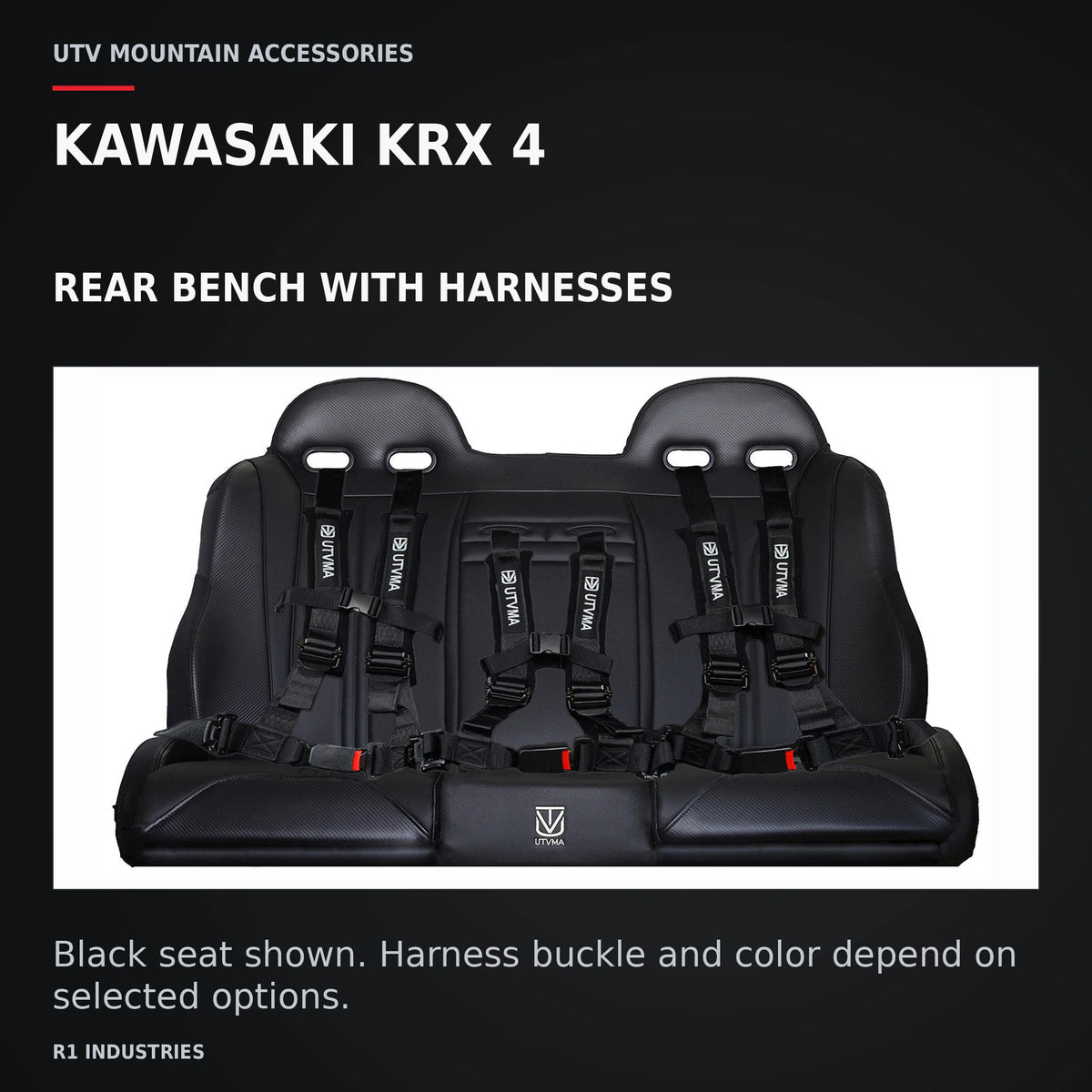 UTVMA Kawasaki KRX 4 Rear Bench Seat with Harnesses (2023+) — KAWASAKI KRX 4. REAR BENCH WITH HARNESSES