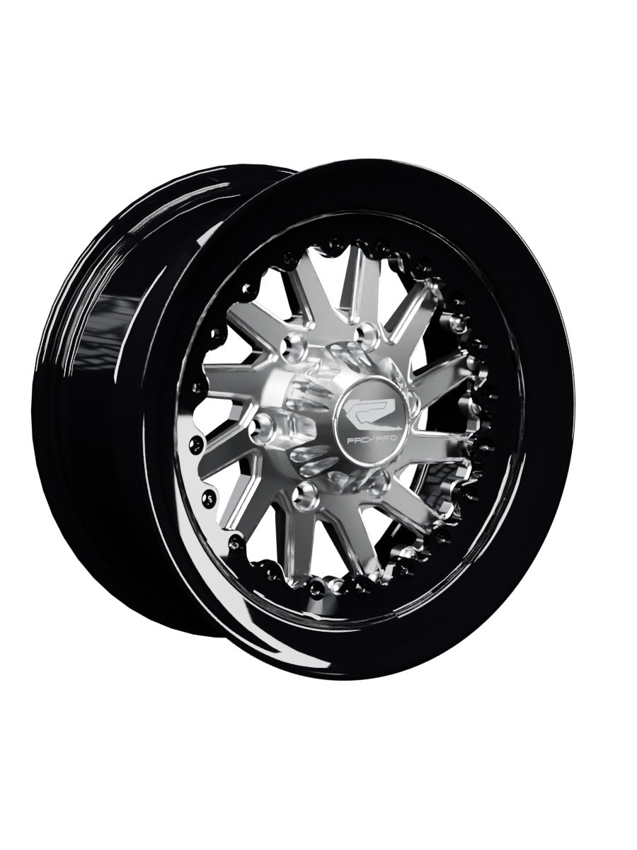 15″ Billet Aluminum Wheel for Can-Am Maverick R (Packard Cyclone Silver) — manufacturer product image