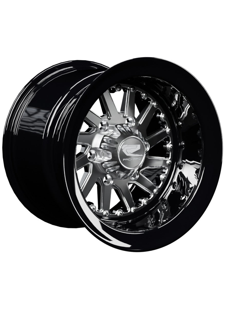 15″ Billet Aluminum Wheel for Can-Am Maverick R (Packard Cyclone Silver) — manufacturer product image