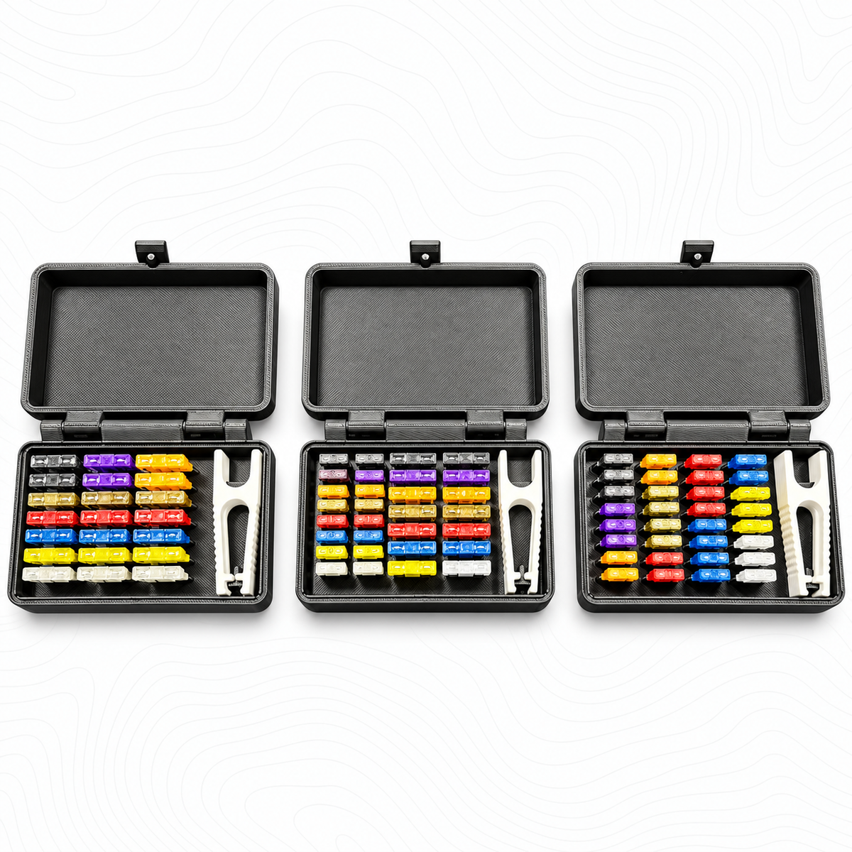 R1 Industries fuse kit options with cases and fuse puller tools