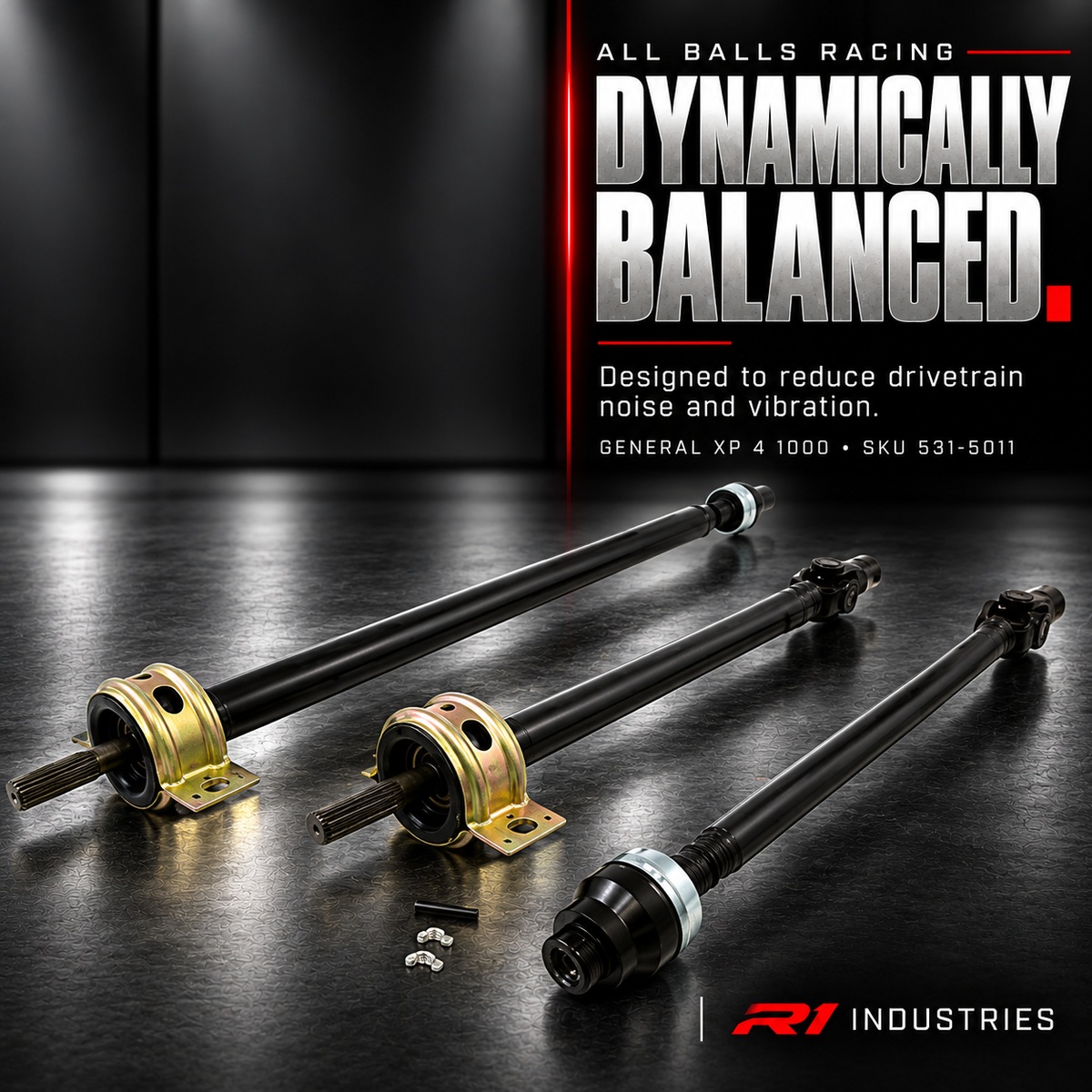 All Balls Racing General XP 4 1000 prop shaft — dynamically balanced to reduce noise and vibration