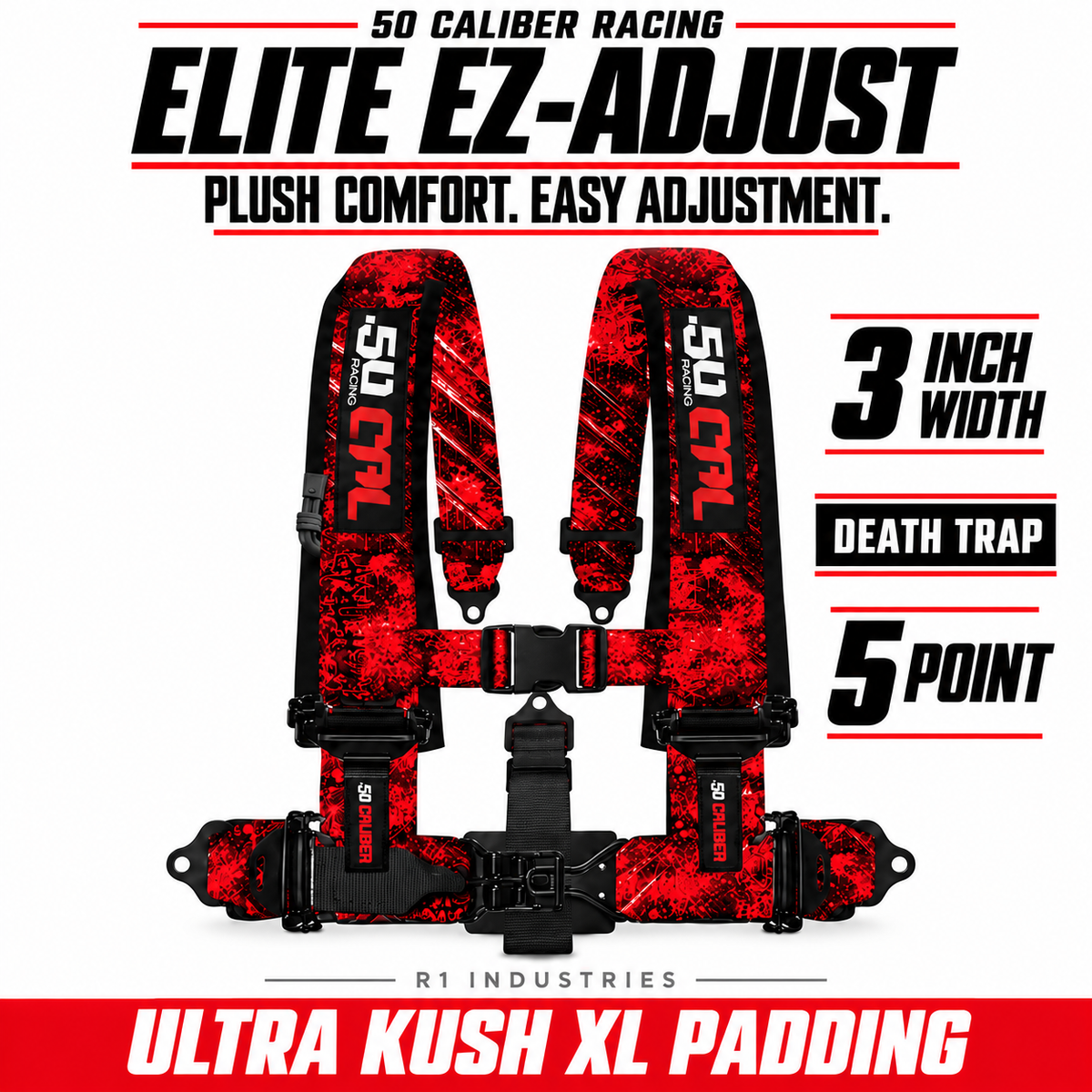 Elite EZ-Adjust 4/5-Point UTV Harness — 3" width / Death Trap / 5 Point